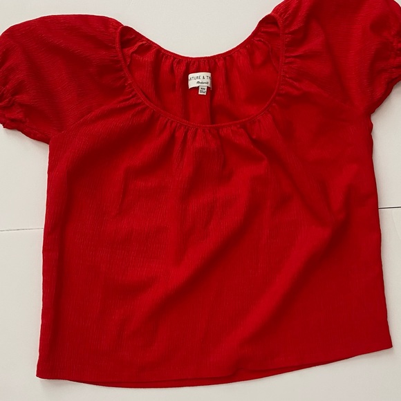 Madewell Texture and Thread Red Peasant Top Labelled Size XXS - Picture 2 of 8